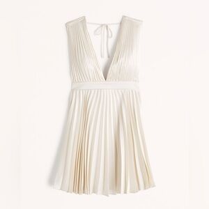 New with tags plunge pleaded white dress from Abercrombie and Fitch